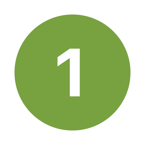 White number one centered in a green circle.